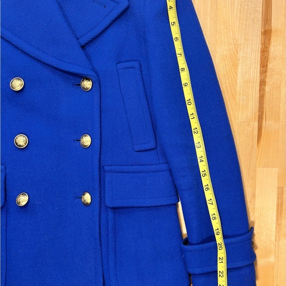 J. Crew Royal Blue Pea Coat with Gold Buttons - Picture 4 of 10